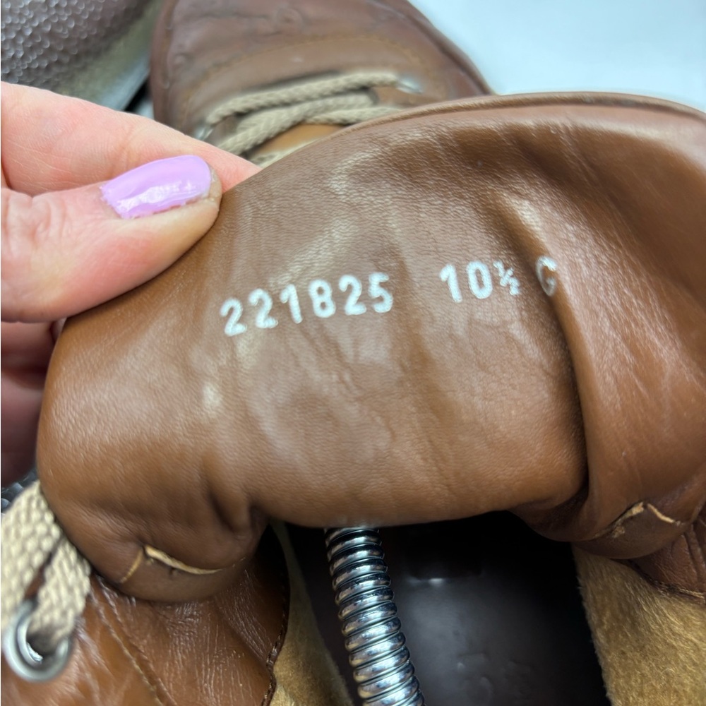 Gucci Guccissima High Top Sneakers Brown Leather Web Stripe Men’s 10.5 - Picture 8 of 13